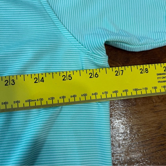 Peter Millar summer comfort green striped lightweight polo size XL - Picture 5 of 7